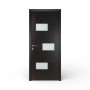 Usa de interior din lemn cu geam, wenge, G6-W, Reversibila
