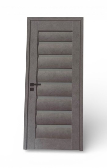 Usa de interior din lemn cu geam, gri ciment, G3-C, Reversibila