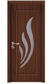 Usa de interior din MDF cu geam, STEJAR INCHIS YIMCA Y310F, stanga/dreapta, 203 x 86 cm