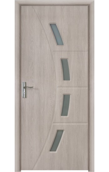 Usa de interior din MDF cu geam, GRI DESCHIS YIMCA Y508GD-76, stanga/dreapta, 203 x 76 cm