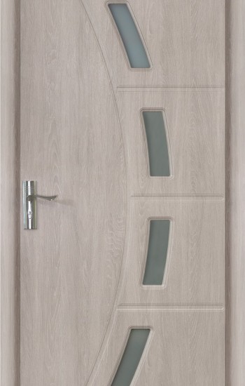 Usa de interior din MDF cu geam, GRI DESCHIS YIMCA Y508GD-76, stanga/dreapta, 203 x 76 cm