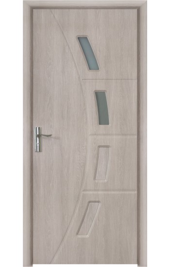 Usa de interior din MDF cu geam, GRI DESCHIS YIMCA Y508GD-66, stanga/dreapta, 203 x 66 cm