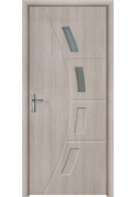 Usa de interior din MDF cu geam, GRI DESCHIS YIMCA Y508GD-66, stanga/dreapta, 203 x 66 cm